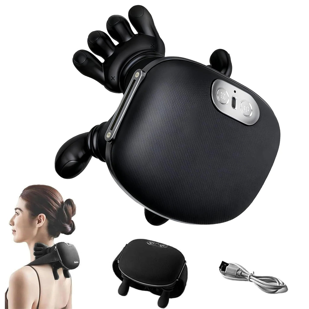 Nacken-& Schultermassagegerät mit Wärme-3 Massage-Modi, 2 Wärmestufen, USB-aufladbar