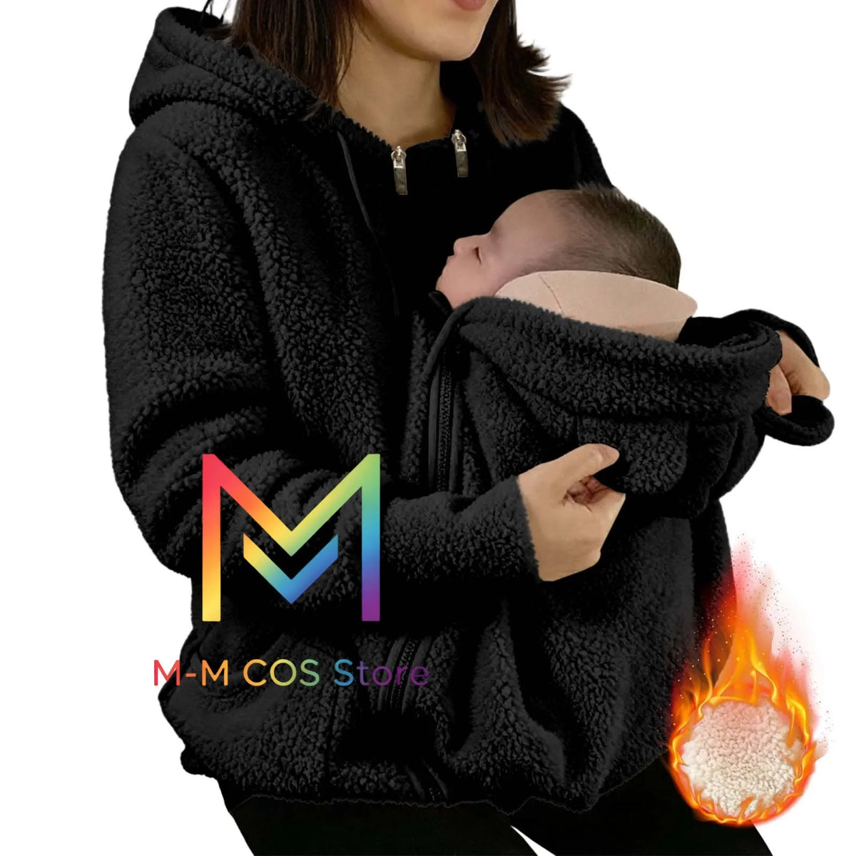 2-in-1 Fleece Hoodie mit Babytrage - Warmer Damen Hoodie