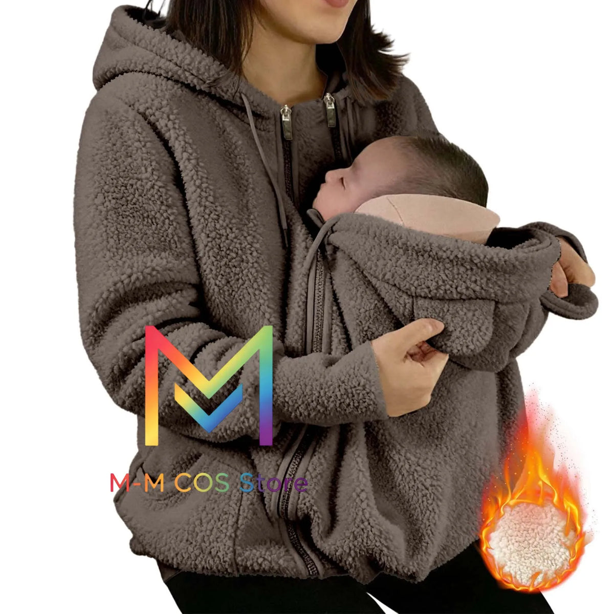 2-in-1 Fleece Hoodie mit Babytrage - Warmer Damen Hoodie
